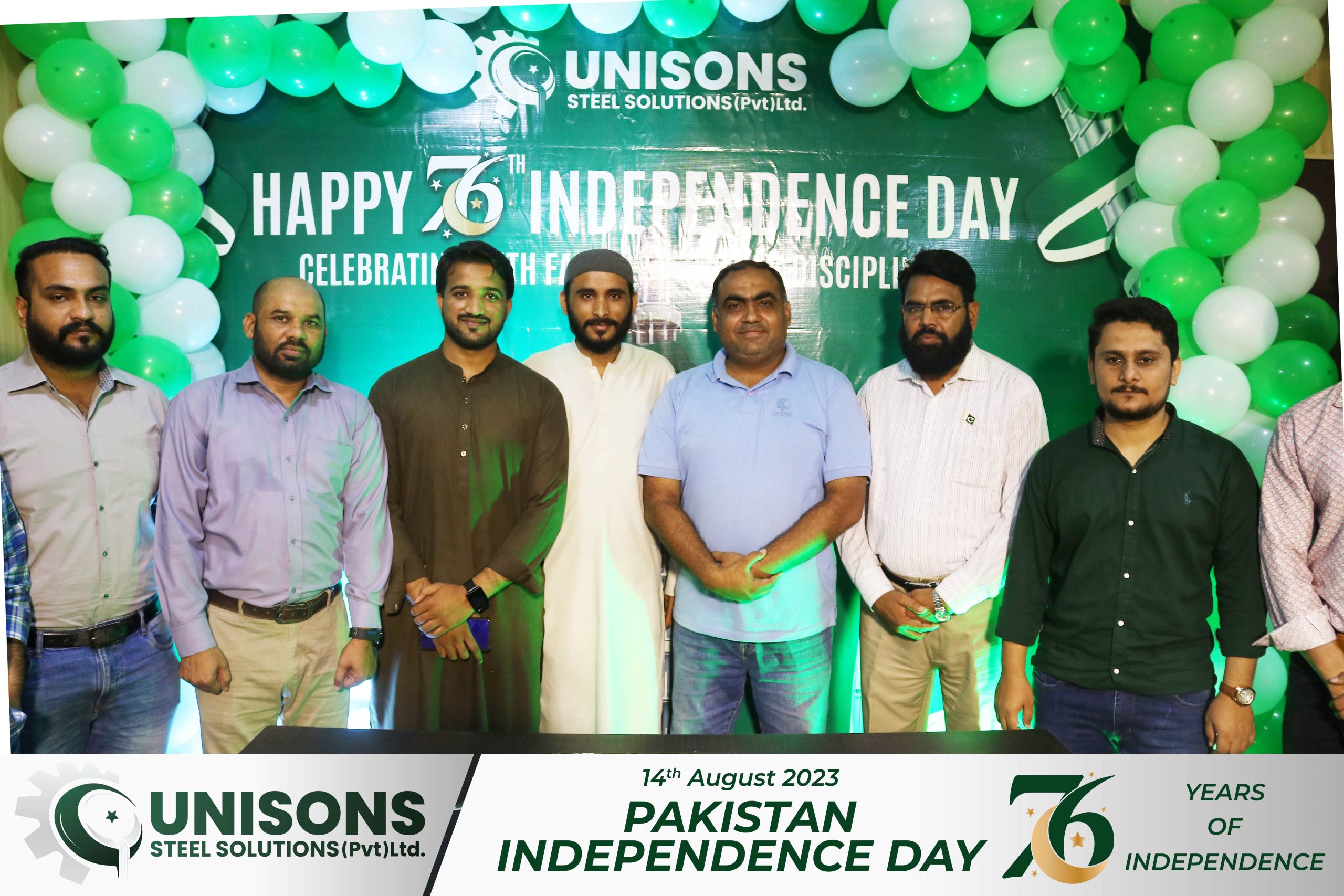 Pakistan 76th independence day celebrations at Unisons Steel Solutions Pvt Ltd